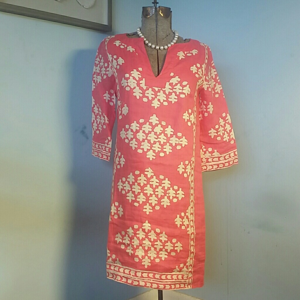 J. Crew Java Print Linen Tunic Dress - Picture 2 of 8